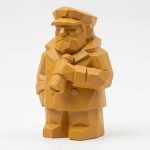 Wood Carved-Like Captain Figurine - Unique Desk Decor for Adults – 3D Printed in Canada - 3D Printed in Canada (Ochre Yellow)