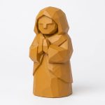 Wood Carved-Like Peaceful Spirit Figurine in Ochre Yellow Finish - 3D Printed in Canada (Ochre Yellow)