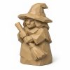 Figurine de sorcière sculptée façon bois