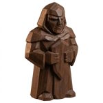 Wood Carved Sacred Guardian Figurine in Black Walnut Finish - 3D Printed in Canada (Black Walnut)