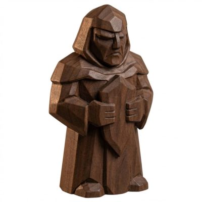 Wood Carved Sacred Guardian Figurine in Black Walnut Finish - 3D Printed in Canada (Black Walnut)