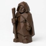 Wood Carved-Like Household Guardian Figurine in Black Walnut Finish - 3D Printed in Canada (Black Walnut)