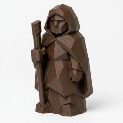 Wood Carved-Like Household Guardian Figurine in Black Walnut Finish - 3D Printed in Canada (Black Walnut)