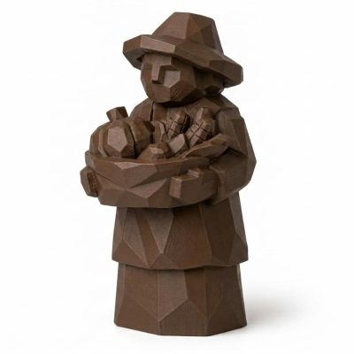 Wood Carved-Like Harvest Table Figurine - Unique Desk Decor for Adults – 3D Printed in Canada - 3D Printed in Canada (Black Walnut)