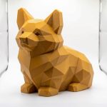 Wood Carved-Like Corgi Figurine - Unique Desk Decor for Adults – 3D Printed in Canada - 3D Printed in Canada (Ochre Yellow)