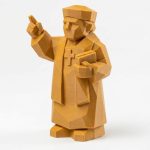 Wood Carved-Like Preacher Figurine - Unique Desk Decor for Adults – 3D Printed in Canada - 3D Printed in Canada (Ochre Yellow)