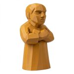 Wood Carved Pause Figurine in Ochre Yellow Finish - 3D Printed in Canada (Ochre Yellow)