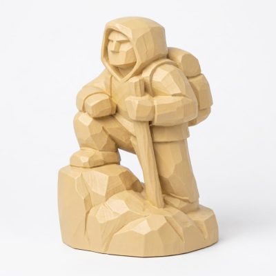 Wood Carved Halfway There Figurine in White Oak Finish - 3D Printed in Canada (White Oak)