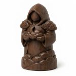 Wood-Carved-Like Sky Spirit Figurine in Black Walnut Finish - Unique Desk Decor for Adults - 3D Printed in Canada (Black Walnut)