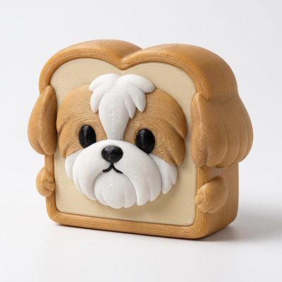 Shih Tzu Toast Collectible Figurine - Unique Desk Decor for Adults – 3D Printed in Canada