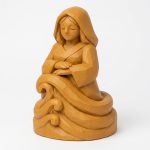 Wood Carved Calm Current Figurine in Ochre Yellow Finish - 3D Printed in Canada (Ochre Yellow)