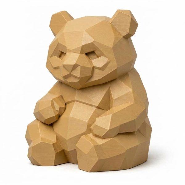Wood Carved Panda Figurine