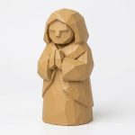 Wood Carved-Like Peaceful Spirit Figurine - Unique Desk Decor for Adults 3D Printed in Canada - 3D Printed in Canada (Classic Birch)