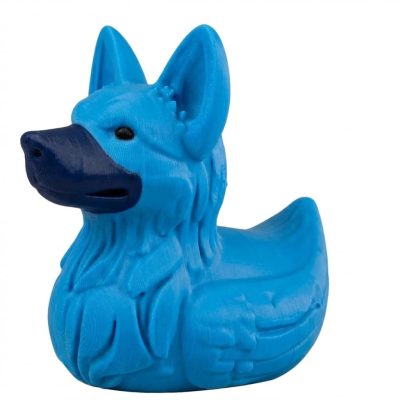 German Shepherd Duck Figurine – Funny 4x4 Rubber Duck for Vehicle Ducking, Cruise Hiding & Dog Lovers – Dashboard Collectible Gift for Off-Road & Travel Fans – 3D Printed in Canada (Ocean Blue)