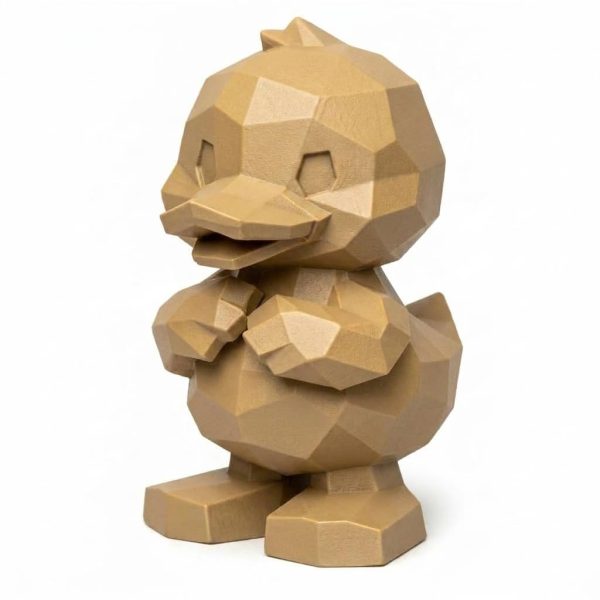 Wood Carved Duckling Figurine