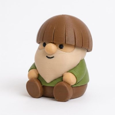 Bowl Cut Gnome Collectible Figurine - Unique Desk Decor for Adults – 3D Printed in Canada