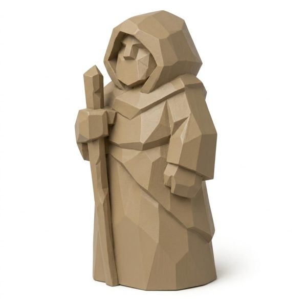 Wood Carved Mountain Watcher Figurine