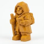 Wood Carved-Like Figurine in Ochre Yellow Finish - 3D Printed in Canada (Ochre Yellow)