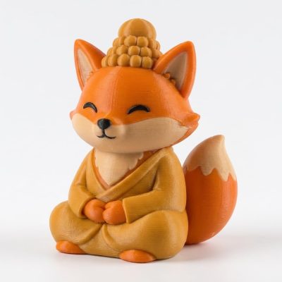 Buddha Fox Collectible Figurine - Unique Desk Decor for Adults – 3D Printed in Canada