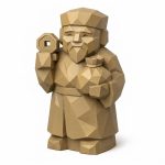 Wood Carved Good Fortune Collectible Figurine - Unique Desk Decor for Adults 3D Printed in Canada - 3D Printed in Canada (Classic Birch)