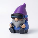 VR Gnome Collectible Figurine - Colorful Bearded Character with VR Headset and Controllers - Unique Desk Decor, Gaming Shelf Display, and Gift for Adults - 3D Printed in Canada