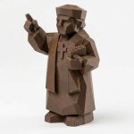 Wood Carved-Like Preacher Figurine - Unique Desk Decor for Adults – 3D Printed in Canada - 3D Printed in Canada (Black Walnut)