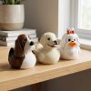 Ensemble de figurines canards races de chiens