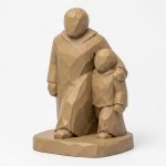 Wood Carved-Like Walk Together Figurine - Unique Desk Decor for Collectors 3D Printed in Canada - 3D Printed in Canada (Classic Birch)