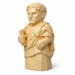 Wood Carved-Like Julius Caesar Figurine in White Oak Finish - 3D Printed in Canada (White Oak)
