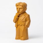 Wood Carved-Like Nikola Figurine in Ochre Yellow Finish - 3D Printed in Canada (Ochre Yellow)