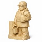 Wood Carved-Like Maple Syrup Harvest Figurine in White Oak Finish - 3D Printed in Canada (White Oak)