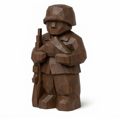 Wood Carved-Like Memorial Day Figurine in Black Walnut Finish - 3D Printed in Canada (Black Walnut)