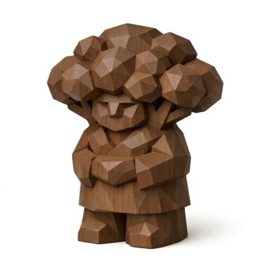 Wood Carved Blooming Tree Collectible Figurine in Black Walnut Finish - 3D Printed in Canada (Black Walnut)