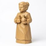 Wood Carved-Like Marie Curie Figurine - Unique Desk Decor for Adults 3D Printed in Canada - 3D Printed in Canada (Classic Birch)