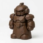 Wood Carved-Like Robot Figurine in Black Walnut Finish - 3D Printed in Canada (Black Walnut)