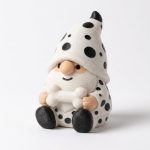 Dalmatian Gnome Collectible Figurine - Adorable Polka Dot Design with Bone Detail - Unique Desk Decor and Gift for Pet Lovers - Eye-Catching Home or Office Accent - 3D Printed in Canada