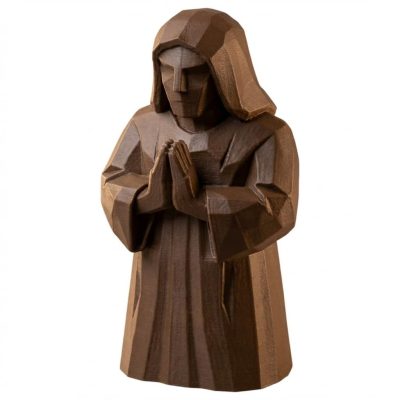 Wood Carved Keeper of Peace Figurine in Black Walnut Finish - 3D Printed in Canada (Black Walnut)
