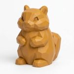 Wood Carved-Like Chipmunk Figurine - Unique Desk Decor for Adults – 3D Printed in Canada - 3D Printed in Canada (Ochre Yellow)