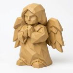 Wood Carved Guardian Angel Collectible Figurine - Unique Desk Decor for Adults 3D Printed in Canada - 3D Printed in Canada (Classic Birch)