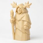 Wood Carved-Like Forest Guardian Figurine in White Oak Finish - 3D Printed in Canada (White Oak)