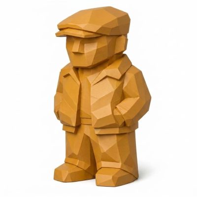 Wood Carved-Like Northern Soul Figurine in Ochre Yellow Finish - 3D Printed in Canada (Ochre Yellow)