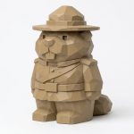 Wood Carved Canadian Beaver Collectible Figurine - Unique Desk Decor for Adults 3D Printed in Canada - 3D Printed in Canada (Classic Birch)