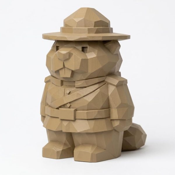 Wood Carved Beaver Figurine