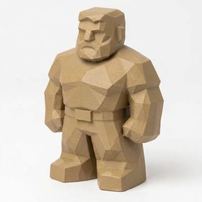 Wood Carved-Like Strong Father Figurine - Unique Desk Decor for Adults 3D Printed in Canada - 3D Printed in Canada (Classic Birch)
