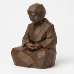 Wood Carved-Like Mindfulness Figurine in Black Walnut Finish - 3D Printed in Canada (Black Walnut)