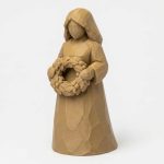 Wood Carved-Like Wreath Figurine - Unique Desk Decor for Adults 3D Printed in Canada - 3D Printed in Canada (Classic Birch)