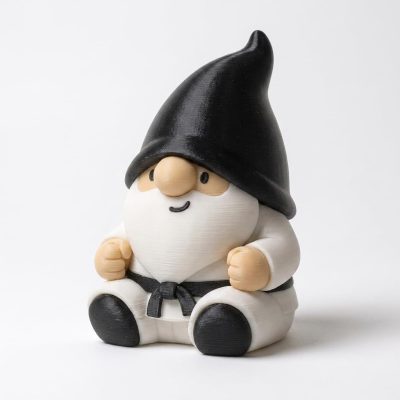 Martial Arts Gnome Collectible Figurine - Detailed Bearded Gnome with Black Belt - Unique Desk Decor for Office and Home Display - 3D Printed in Canada