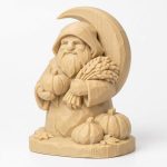 Wood Carved-Like Harvest Moon Figurine - Unique Desk Decor for Adults – 3D Printed in Canada - 3D Printed in Canada (White Oak)