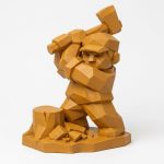 Wood-Carved Clearing Collectible Figurine in Ochre Yellow Finish - 3D Printed in Canada (Ochre Yellow)