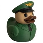 Aircraft Pilot Duck Figurine - Unique Desk Decor for Aviation Enthusiasts - 3D Printed in Canada (Forest Green)
